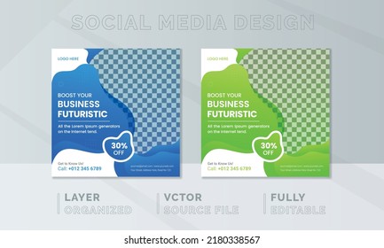 Business social media post, Webinar social media template collection. Modern banner, Creative Digital Marketing design. Square Flyer Template with Editable, Instagram post story web banner.