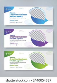 Business social media promotion facebook banner bundle template set