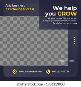 Business social media template with photo placeholder