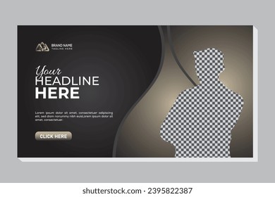Business social media video thumbnail and web banner template design, Vector illustration social media post.