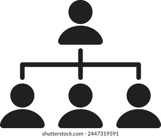 Business social network icon . Organization chart icon . Structure icon vector . Team icon