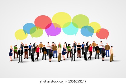 Business social networking and communication concept. Vector illustration