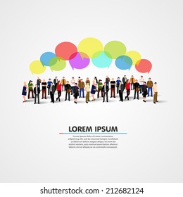 Business social networking and communication concept. Vector illustration