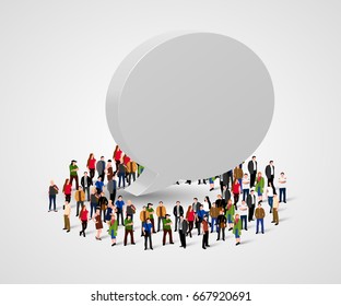 Business social networking and communication concept. People and chat bubble. Vector illustration