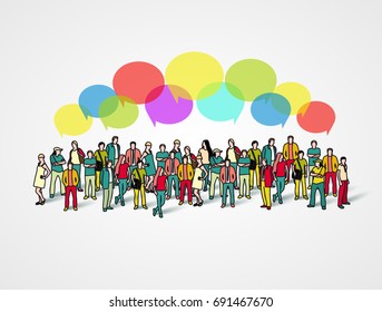 Business social networking and communication concept. Vector illustration