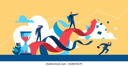 Business society concept. Sales force team. Vector illustration