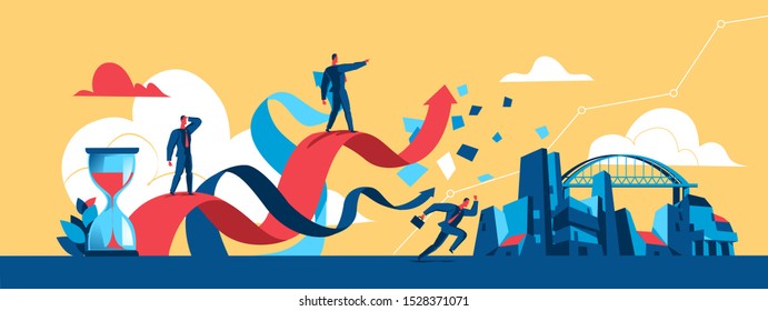 Business society concept. Vector illustration