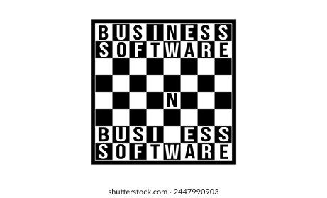 business software emblem, black isolated silhouette