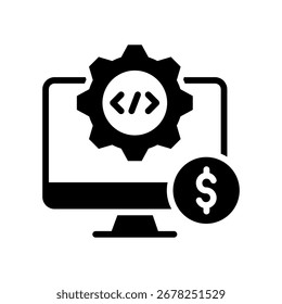 Icono de software de negocios Ilustración vectorial de glifos