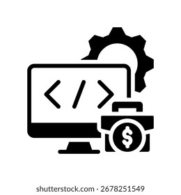Icono de software de negocios Ilustración vectorial de glifos