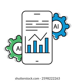 Business Software and Online Application Ai Automation Vector Icon design
