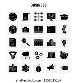 Business Solid Glyph Icon for Web, Print and Mobile UX/UI Kit. Such as: Business, Time, Clock, Timer, File, Work, Business, Document, Pictogram Pack. - Vector