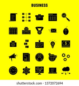Business Solid Glyph Icon for Web, Print and Mobile UX/UI Kit. Such as: Business, Time, Clock, Timer, File, Work, Business, Document, Pictogram Pack. - Vector