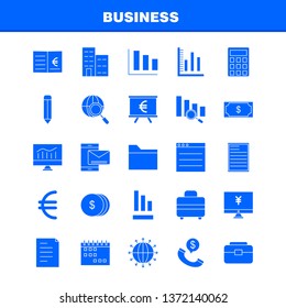 Business  Solid Glyph Icons Set For Infographics, Mobile UX/UI Kit And Print Design. Include: Cloud, Money, Dollar, Coin, Gear, Money, Idea, Bulb, Collection Modern Infographic Logo and Pictogram. - V