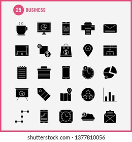 Business  Solid Glyph Icons Set For Infographics, Mobile UX/UI Kit And Print Design. Include: Network, Internet, Sharing, Networking, Monitor, Share, Search, Computer, Collection Modern Infographic Lo