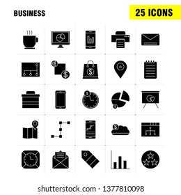 Business  Solid Glyph Icons Set For Infographics, Mobile UX/UI Kit And Print Design. Include: Network, Internet, Sharing, Networking, Monitor, Share, Search, Computer, Collection Modern Infographic Lo