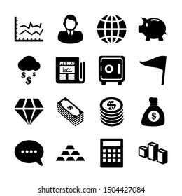 business solid icons vetor design