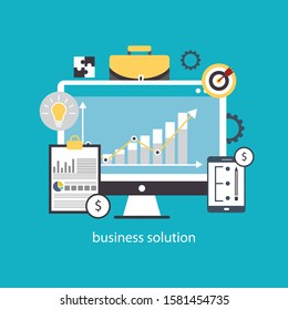 business solution concept flat design