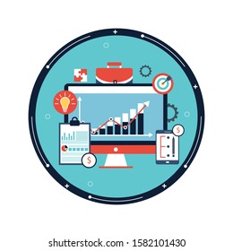 business solution concept flat design