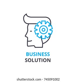 Business solution concept , outline icon, linear sign, thin line pictogram, logo, flat vector, illustration