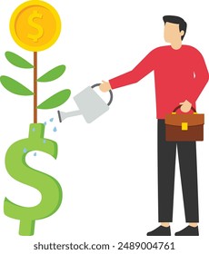 Business solution concept, business team cartoon character walking together with big key in hand raised to open lock. key to success concept for web banner, web page. Flat vector illustration