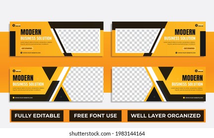 Business Solution Facebook cover and web banner template premium