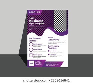 Diseño de plantilla de viajero de soluciones empresariales. Plantilla de diseño de volante de negocios para el volante de afiches. Diseño gráfico con elementos gráficos y espacio para fondo fotográfico. 