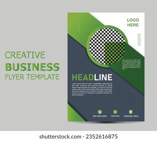 Diseño de plantilla de viajero de soluciones empresariales. Plantilla de diseño de volante de negocios para el volante de afiches. Diseño gráfico con elementos gráficos y espacio para fondo fotográfico. 