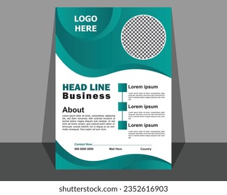 Business Solution Flyer Template Design. Business Flyer Design Vorlage für Plakatflyer. Grafisches Design-Layout mit grafischen Elementen und Platz für Fotohintergrund. 