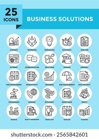 Business Solution icon collection set. Containing design strategy, business, solution, success, technology	