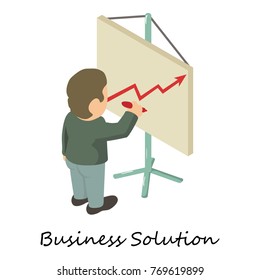 Business solution icon. Isometric illustration of business solution vector icon for web