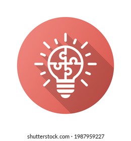 Business solution icon. Simple illustration with long shadow isolated for graphic and web design.