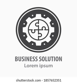 Business Solution Icon. Vector Illustration Isolated On White.