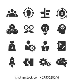 Symbole für Geschäftslösungen - Illustration - Bearbeitbare Vektorgrafik