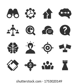 Iconos de soluciones empresariales - Ilustración - Gráfica de vectores editable