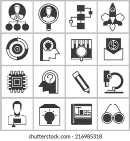 business solution icons, business start up concept icons