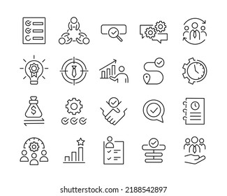 Business Solution Icons - Vector Line. Editable Stroke.