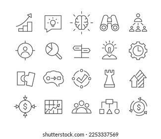 Business Solution Icons - Vector Line. Editable Stroke.