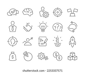 Business Solution Icons - Vector Line. Editable Stroke.