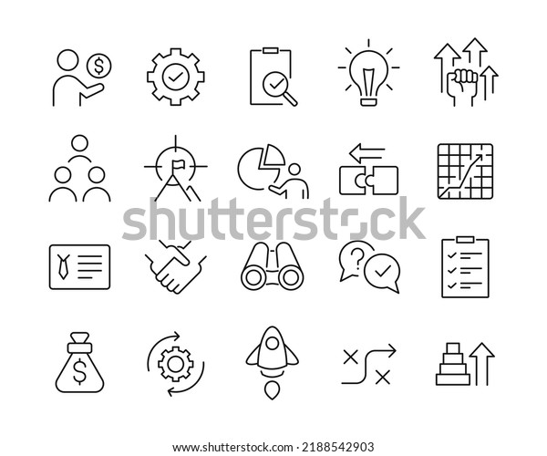Business\
Solution Icons - Vector Line. Editable\
Stroke.