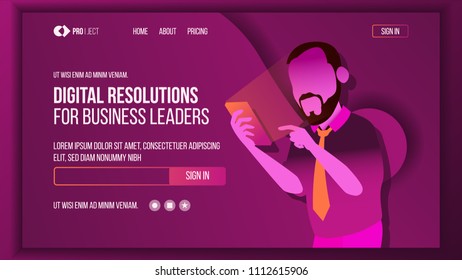 Business Solution Landing Page Concept Vector. Investment Webpage. Commercial Template Illustration
