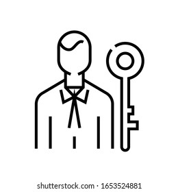Business solution line icon, concept sign, outline vector illustration, linear symbol.
