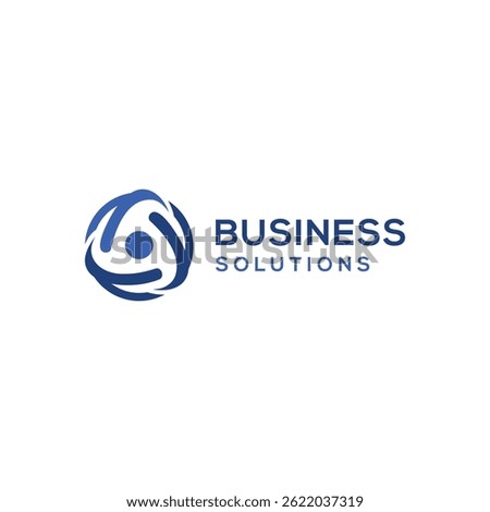 Business solution logo design modern minimal circular concept company technology start up industry