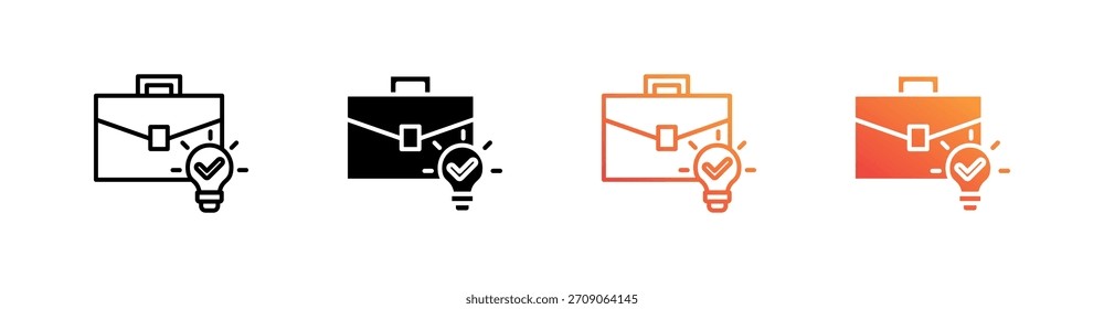Vector de conjunto de iconos de estilo múltiple de solución empresarial