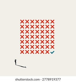 Business solution and opportunity vector concept. Symbol of business success, finding answers, overcoming rejection, strategic thinking, correct decision. Minimal design eps10 illustration.