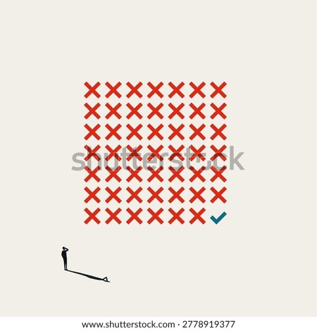 Business solution and opportunity vector concept. Symbol of business success, finding answers, overcoming rejection, strategic thinking, correct decision. Minimal design eps10 illustration.