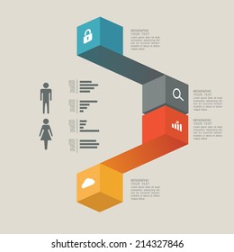 Business Solution Puzzle, linear Concept. Elements are on different layers. Easy to manipulate: change colors, move elements.