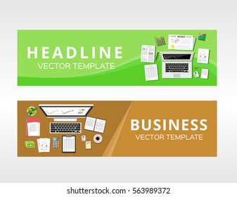 Business solution or business service design template for web banner, graphics element, infographics element.