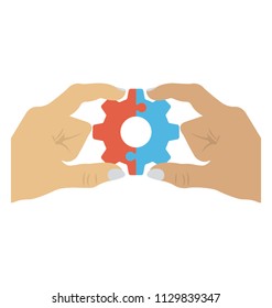 
Business solution service flat icon 
