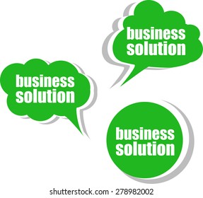 business solution. Set of stickers, labels, tags. Template for infographics vector